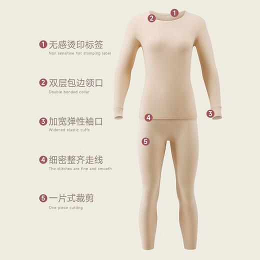 Langsha Autumn Clothes and Autumn Pants Women's Suit 100% Cotton 7A Antibacterial and Anti-mite Women's Cotton Sweater Thin Thermal Underwear