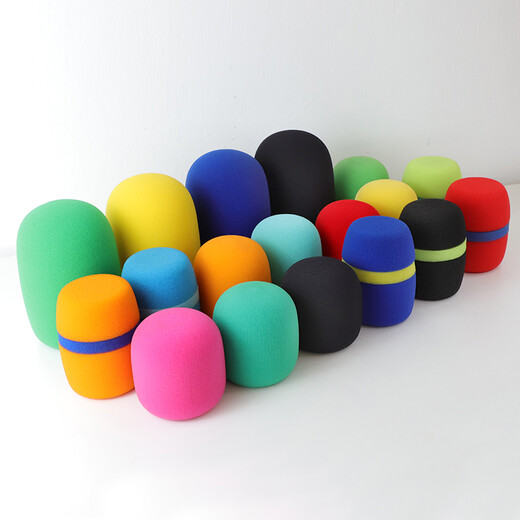 Suly thickened microphone cover sponge head high density sponge cover washable mesh cover microphone pop-proof cover dust-proof windproof cover anti-fall protective cover non-disposable ktv microphone cover wheat cover 1.0 red sponge cover
