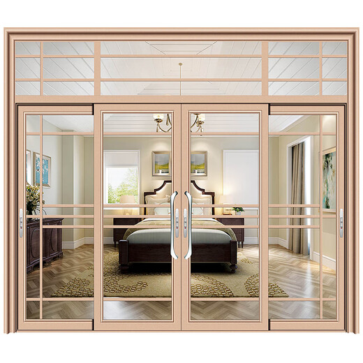 定制阳台重型钛镁铝合金推拉门落地封窗玻璃隔断客厅厨房移门 型材厚度1.0mm