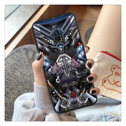 Jian Yicheng aplicable a Nubia Red Devil 7 Mobile Case Mobile Technology NX679J Men's Soft Set Tencent Red Devil 7 Juego Esports Mecha Cool AI Invitado TC Red Devil 7 Anillo + Lanyard
