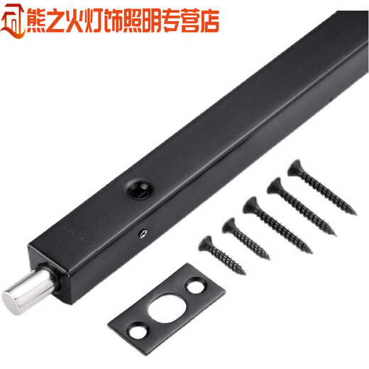 Junmo double-door wooden door concealed latch 304 stainless steel anti-theft door extended door latch upper and lower double door concealed latch 18-inch 460mm 304 stainless steel - brushed silver