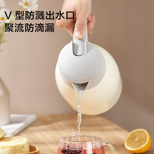 京东京造 保温壶 【铜芯更保温】家用大容量热水瓶暖壶 304不锈钢 白色2L