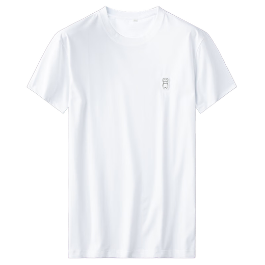 PRIDEME light luxury summer thin ice silk ice silk short-sleeved white t-shirt men's slim convex glue bear round neck half-sleeved men's top JJLP23240-white XL