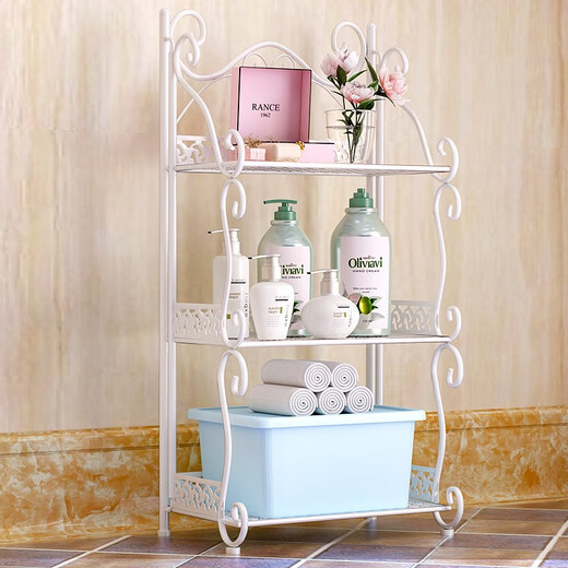 Rack de rangement de salle de bain de style ver de style verrouillage pour lavabo de salle de bain Rack de salle de bain Rack et de rangement de rangement de rangement de la cuisine Z675 Z673-3 étages de la mode or