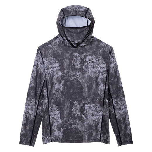 DAIWA spring and summer DE-3623 light sunshade jacket with mask hooded fishing long-sleeved shirt quick-drying fishing clothing grass and wood grain M