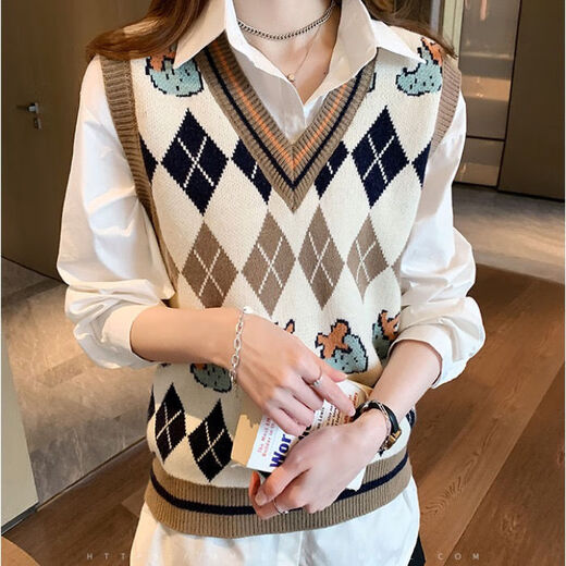 
ZHIDOUDOU Knitted Vest Wearing Women's New Extra Large Size Sweater Fat mm Knitted Exterior Loose Horse Clip Lazy Style Black 9901 Single-piece Vest 5XL Size 200-230Jin [Jin equals 0.5 kg]