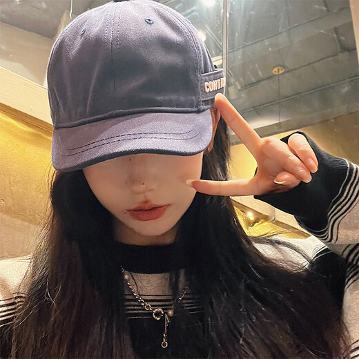 Fuxiaoge (fuxiaoge) American short-brimmed hat men's Japanese men's retro soft-top baseball cap women's niche fashion small-brimmed duck-tongued hat trend black Hong Kong style con short-brimmed hat one size fits all adjustable (55-59 cm)