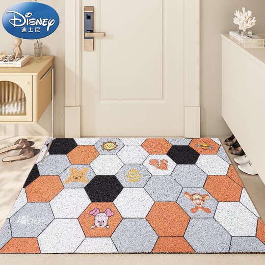 迪士尼（Disney）丝圈入户地垫进门玄关门口脚垫可裁剪长方形 维尼50*80cm
