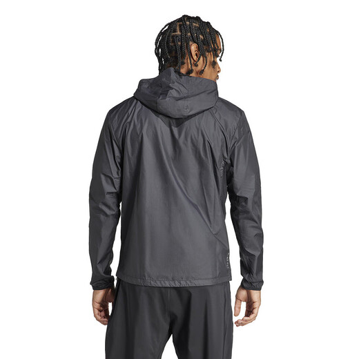 阿迪达斯 （adidas）男子外套春夏薄款时尚百搭运动跑步修身连帽防风夹克 IN1483 黑色 S