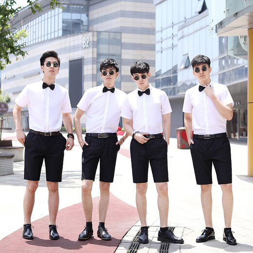 Dongyi Groomsmen's Group Clothing Herren Brüder Gruppengruppe kurzärmeligter Hemdanzug Anzug Bräutigam Hochzeitsanzug