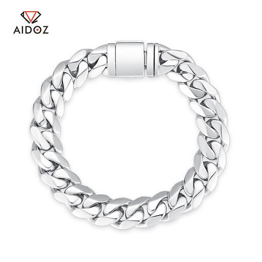 Aido Diamond Platinum Cuban Bracelet Men's Domineering Thick Solid PT950 Platinum Horsewhip Bracelet Recommended Bracelet Length Selection Clean Hand Circumference +2CM