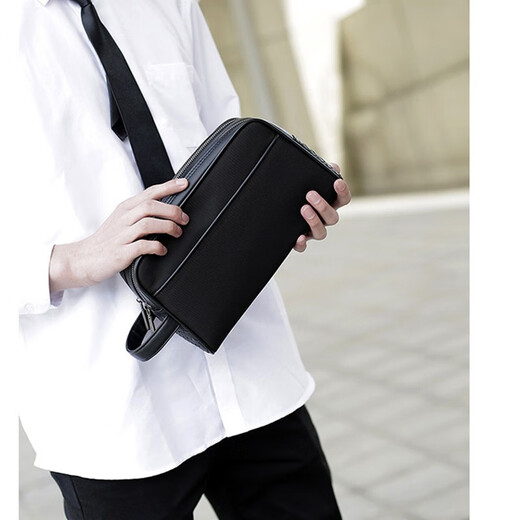 
Colrtn Kwecr Men's Cuff New Large Capacity Wallet Business Casual Clutch Cuffs Premium Fashion Clip Bag Luxury Products Black 27*15*10 (7.9 inches)