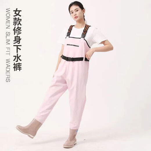 Xionghuo women's waders for sea riding equipment adult waders lower body wading suit full body waterproof rain pants with rain boots one-piece women's purple waders 3D slim fit size 38