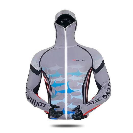 Hongshiyu (HHONGSHIYU) fishing clothing for men, sun protection, summer breathable ice silk fishing clothing, men's outdoor sports anti-mosquito quick-drying equipment set, white top S suitable for 110Jin Jin equal to 0.5kg or less