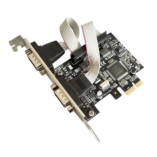 西社PCI-E转RS232串口并口组合扩展卡DB9针25针LTP控制卡原生COM口工业级芯片组扩展卡 PCI-E转双串口-MCS9901