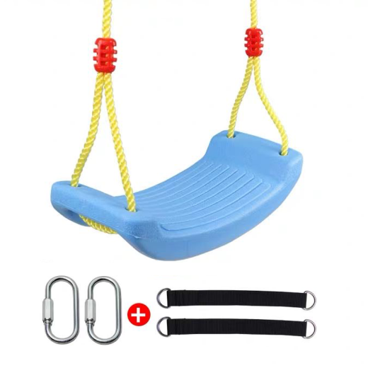 Hongdeng children's swing household indoor and outdoor toys baby swing board leisure swing child seat classic blue swing board + connecting belt + carabiner
