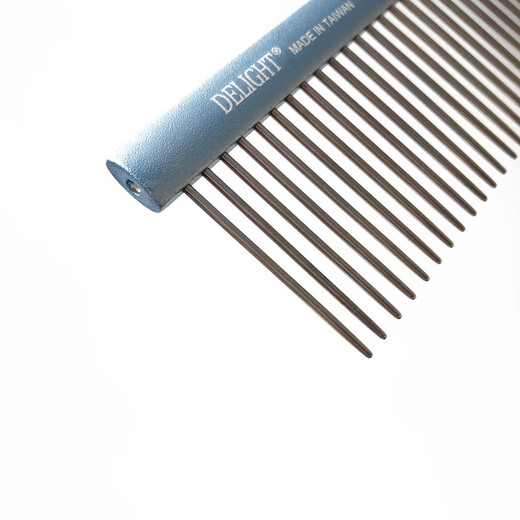 DELIGHT Pet Comb Cat and Dog Comb Ragdoll Cat Knot Comb Teddy Bichon Dog Combing Artifact Pulling Comb DL101-1 Aluminum Handle Comb 25cm-Blue