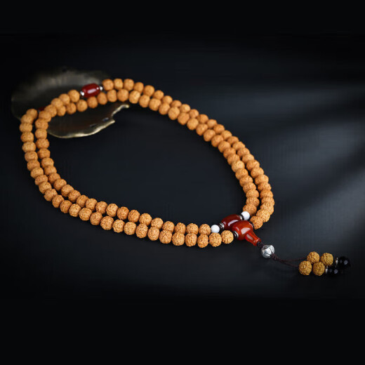 Yanyun Jewelry Small Vajra Bodhi Seed 108 Buddha Beads Bracelet Wenwan Agate Buddha Beads Rosary Beads for Men and Women Wooden Bracelet 8mm