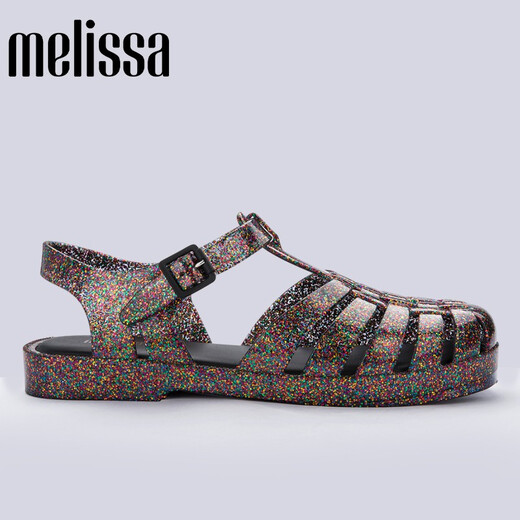 Melissa (Melissa) Neue Stil Mode geflochtene Frauen einfache Pendelgelee Römische Sandalen 32408 gemischte Kristallfarbe (13576) 38