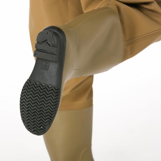 Zailu PVC full body waders for fishing, fishing suits, thickened wading pants, waterproof one-piece fishing pants, yellow knitted gloves, whole body 47 47