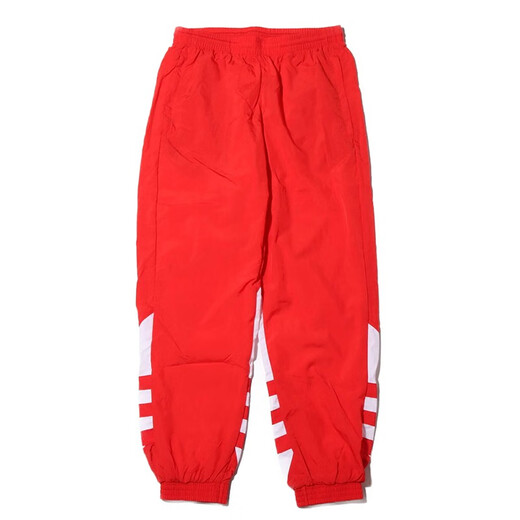 阿迪达斯 （adidas） 三叶草男子经典大LOGO复古时尚收脚束口拼色运动休闲长裤FM9898 红色/FM9898 S (参考身高:173~178CM)