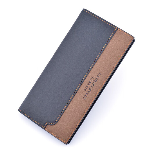Shuguoer (Shu Guo er) Herren Brieftasche Herren Langer Modestil kontrastierende Farbe Jugend Weiche Brieftasche Mehrere Kartenanzug Tasche Neue Brieftasche Schwarz schwarz