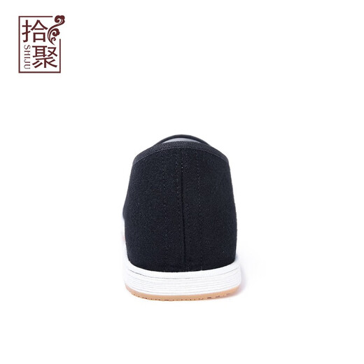 
Shiju autumn new style old Beijing cloth shoes men lazy traditional cloth shoes breathable middle-aged and elderly dad retro layered men's shoes 12802 black 44