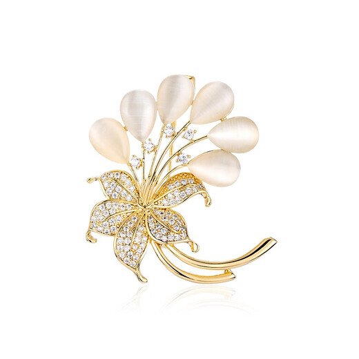 Qlady flower corsage brooch, high-end female brand, high-end pin accessories, National Day and Mid-Autumn Festival birthday gift for mother