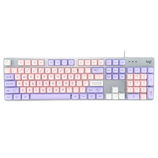 罗技（Logitech） K845有线游戏机械键盘104键DIY彩色键帽 电竞键盘吃鸡 背光金属面板 K845茶轴-可爱狗