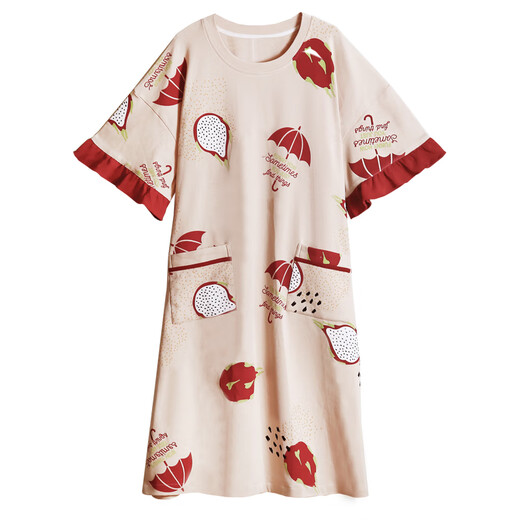 ZHIDOUDOU nightgown for women Xia Anxin cotton loose fat mm200Jin [Jin equals 0.5 kg] Add fat plus size pregnant women fat sister cotton pajamas for women f6624 M (recommended 80-100Jin [Jin equals 0.5 kg]