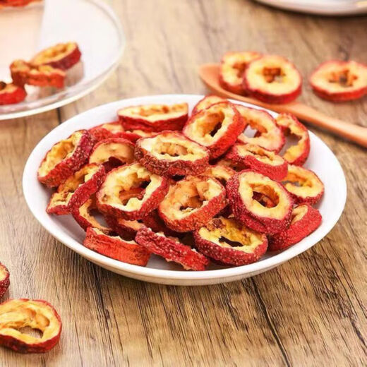 Yuebaizi seed-free dried hawthorn, freshly pitted hawthorn rings, hawthorn slices, specially selected hawthorn hollow rings soaked in water to aid digestion and brewing, 5A grade hawthorn rings, 2 cans