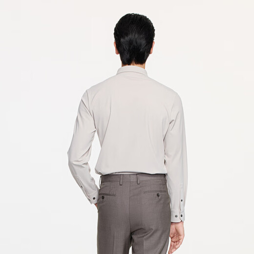 劲霸男装纯色百搭商务休闲春秋长袖衬衫男|BCBE3524 杏色 XL 180