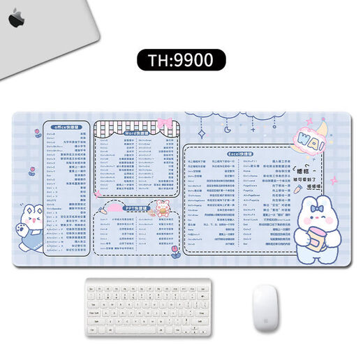 
Mouse pad large size 1200x600 super large cartoon cute office shortcut keys Customized learning desk pad keyboard pad 9902 Raspberry Bear 1000*500*5mm