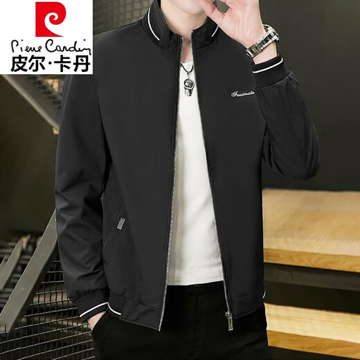 Pierre Cardin high-end jacket men's autumn and winter 2025 new stand-up collar high-end winter tops business casual knitted plus velvet 8215 Khaki 2XL 141-160Jin Jin equals 0.5 kg