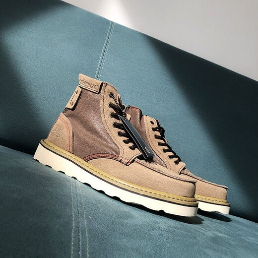 Carter cat men's shoes autumn and winter new leather work shoes high top Martin boots short boots spring and summer men's shoes casual outdoor brown 41
