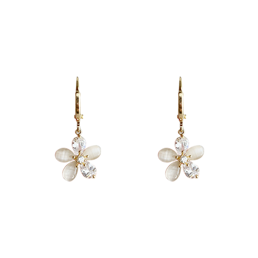 Idel flower earrings for women Korean temperament internet celebrity fashion versatile tassel earrings high-end light luxury earrings synthetic opal rhinestone flower earrings E1996
