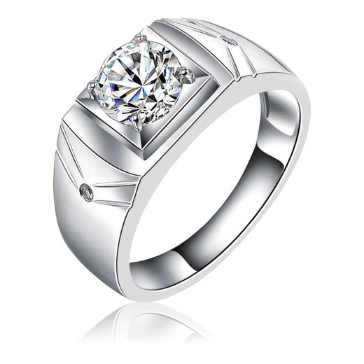 AVHE platinum ring large carat artificial laboratory-grown diamond real diamond ring temperament men's ring engagement gift Chinese Valentine's Day platinum men's ring 1 carat diamond (D/VVS/3EX/N) 9-20 circle can be noted