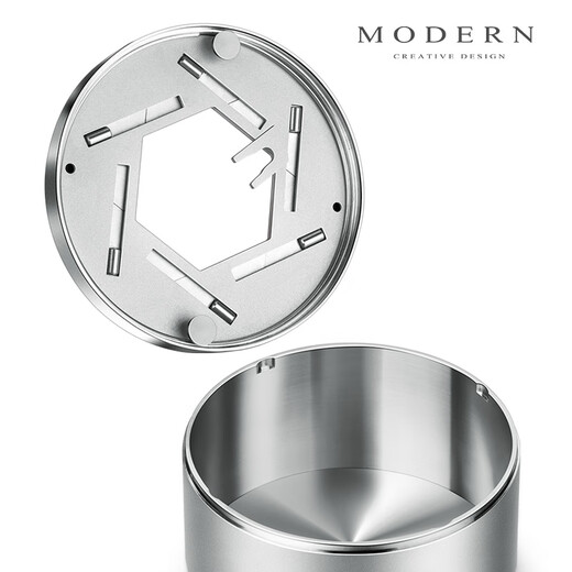Moderne Lifel Lifel moderne moderne créatif personnalisé en cendrier tendance en acier inoxydable en acier inoxydable fermé cendres volantes anti-vol Gift masculin en acier inoxydable personnalisé style glossy (grand)