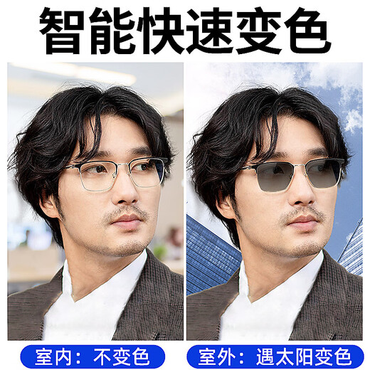Chuangguo importiert mit zwei Purpose-Lesebrillen aus Japan, um automatisch zum Gehen und Fahren intelligenter Lesebrillen Titanständer 898 Schwarz und Silber zu zoomen [Farbwechsel + lang und in der Nähe von Dual-Purple + Blue Light] Japan Ming Dynastie-Presbyterian 200 Grad