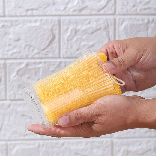 Wood pulp cotton scouring pad dishwashing sponge block water-absorbing magic wipe cleaning powerful decontamination kitchen dishwashing pot sponge wipe 5 pieces