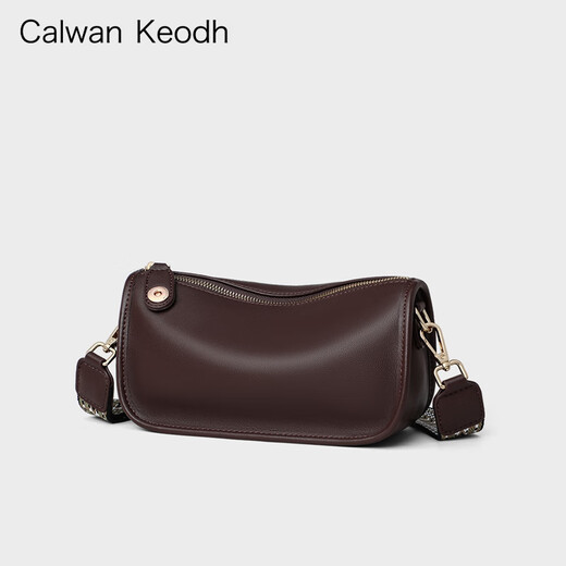 CALWAN KEODH斜挎包包女包真皮枕头包春夏小包高级感生日七夕情人节礼物送女友 【咖啡色】时尚百搭通勤包送老婆高级实用