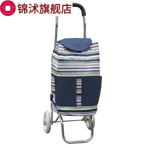 Aluminum alloy lightweight foldable hand trolley small trailer cloth bag cart station wagon Old man shopping cart to buy Oxford cloth cart Y1