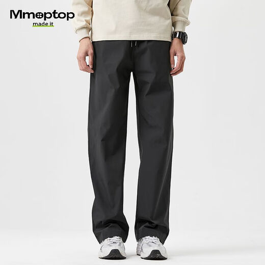
MMOPTOP charge work suit straight pants men's autumn and winter trend drape loose sports casual pants K001 black L