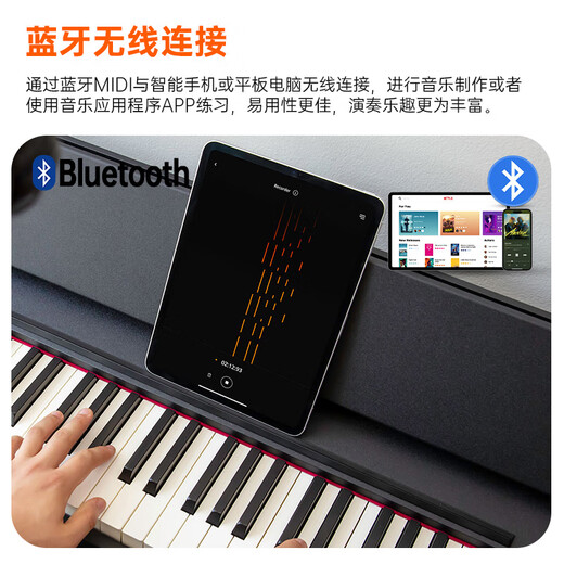 罗兰（Roland）电钢琴F107黑色原装进口智能88键重锤专业成人家用立式数码钢琴