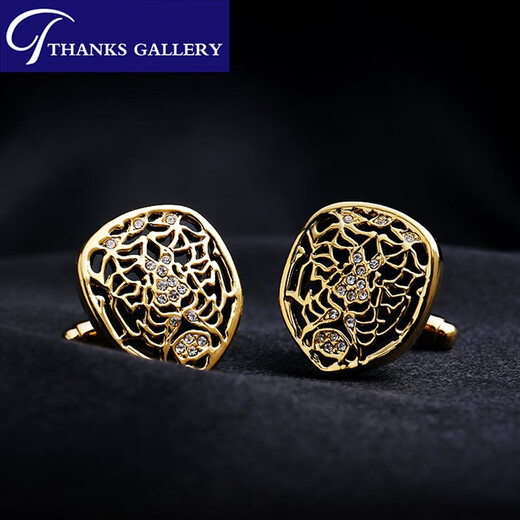 THANKSGALLERY Overseas original tiger cufflinks men's French shirt light luxury cuffs and cuffs custom gifts advanced light luxury customization gold