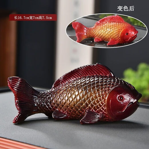 High-end tea pet purple sand can raise color-changing crabs boutique ornaments purple sand tea set accessories tea ornaments pure handmade tea pet Pisces blessing color change