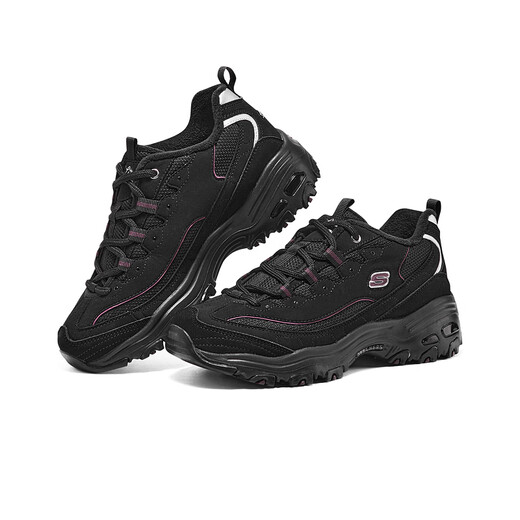 Skechers New Year's Gift Couple's Sports Shoes Plus Velvet Panda Shoes 896268 Black/Purple/BKPR 37 A little too big, it is recommended to order one size smaller