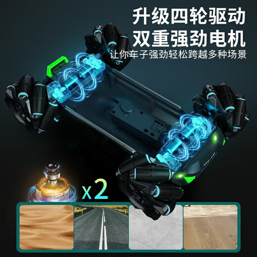 LOPOM儿童玩具男孩遥控汽车坦克可发射越野四驱飘移变形赛车生日礼物 25cm 【l礼盒推荐】送12万弹