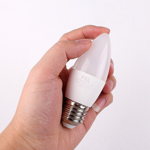 Foshan Lighting (FSL) LED bulb crystal lamp tip bulb chandelier wall lamp bulb E27 screw socket 5.5W yellow light 2700K