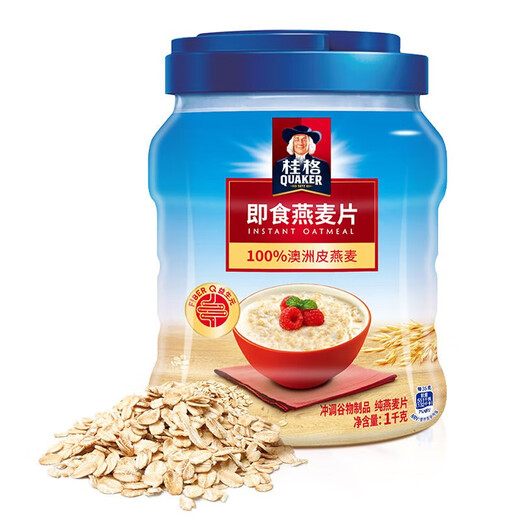 Quake (cuáquero) Avena instantánea 1478g/1000g*2 bolsas de sabor original clásico de avena no cocida reemplazo de comidas nutricionales Cereal Cereal original Cereal instantáneo 1000g*2 cubos